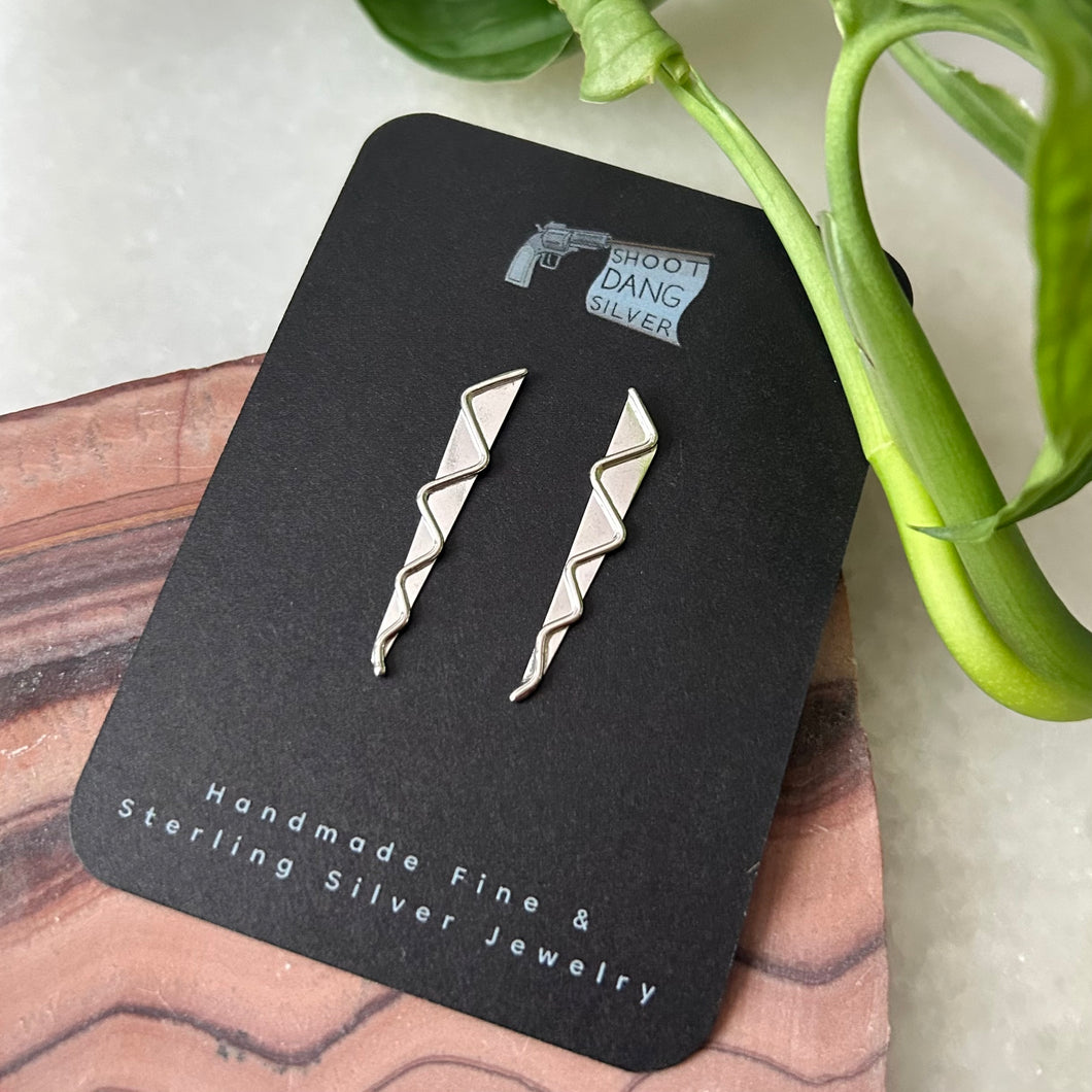Triangle Zig Zag Studs