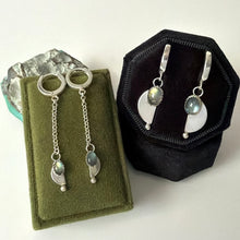 Load image into Gallery viewer, Labradorite Deco Huggies
