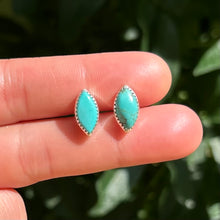 Load image into Gallery viewer, Marquise Turquoise Sleeper Studs
