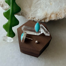 Load image into Gallery viewer, Marquise Turquoise Sleeper Studs

