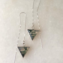Load image into Gallery viewer, Moss Agate Earring Threaders
