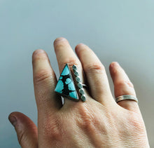 Load image into Gallery viewer, Triangle Turquoise Open Ring
