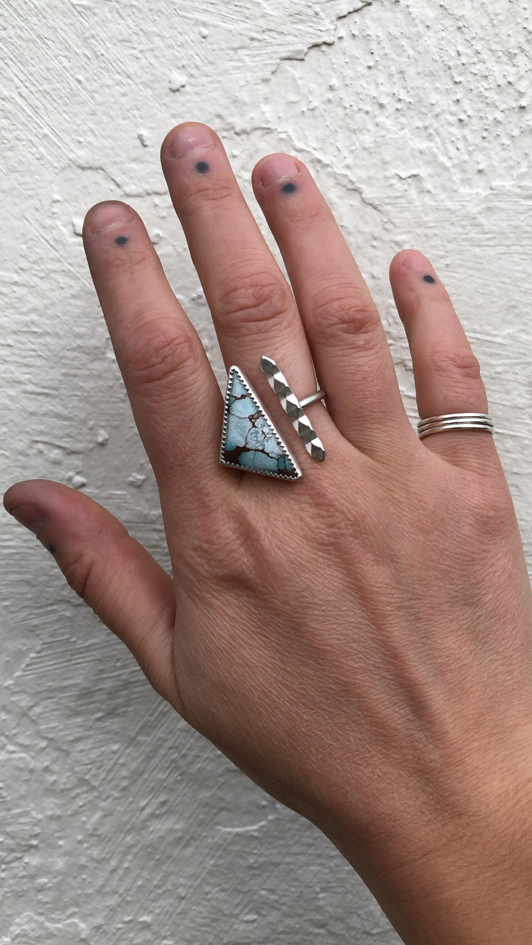 Triangle Turquoise Open Ring