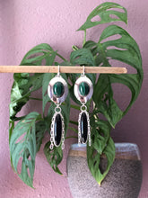 Load image into Gallery viewer, Malachite &amp; Onyx Earrings

