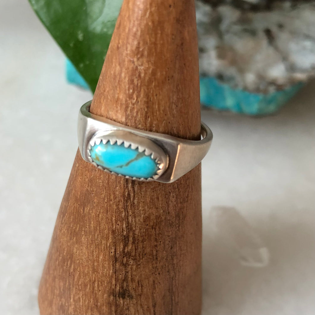Kingman Turquoise Signet Ring